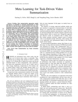 Meta Learning for Task-Driven Video Summarization