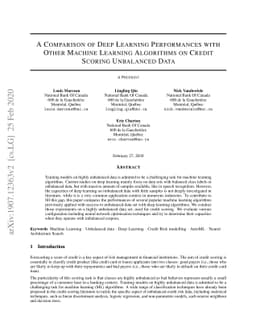 A comparison of Deep Learning performances with other machine learning
  algorithms on credit scoring unbalanced data