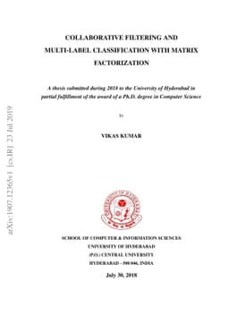 Collaborative Filtering and Multi-Label Classification with Matrix
  Factorization