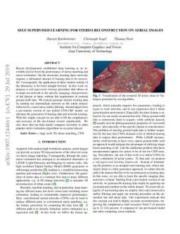 Self-Supervised Learning for Stereo Reconstruction on Aerial Images