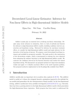 Decorrelated Local Linear Estimator: Inference for Non-linear Effects in
  High-dimensional Additive Models