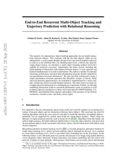 End-to-end Recurrent Multi-Object Tracking and Trajectory Prediction
  with Relational Reasoning