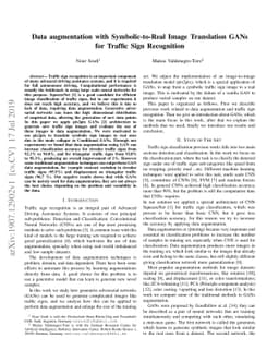 Data augmentation with Symbolic-to-Real Image Translation GANs for
  Traffic Sign Recognition