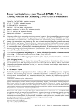 Improving Social Awareness Through DANTE: A Deep Affinity Network for
  Clustering Conversational Interactants