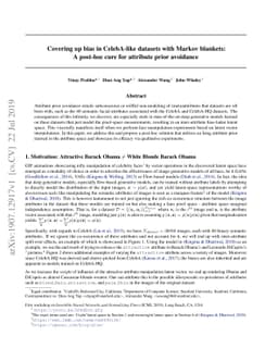 Covering up bias in CelebA-like datasets with Markov blankets: A
  post-hoc cure for attribute prior avoidance