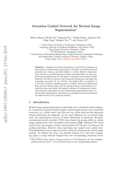 Attention Guided Network for Retinal Image Segmentation
