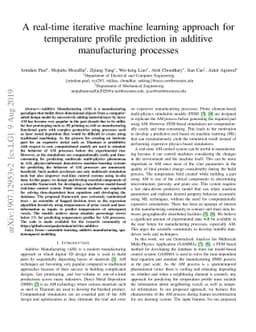 A real-time iterative machine learning approach for temperature profile
  prediction in additive manufacturing processes