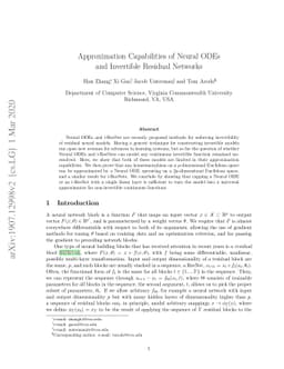 Approximation Capabilities of Neural ODEs and Invertible Residual
  Networks