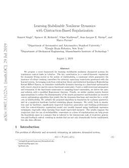 Learning Stabilizable Nonlinear Dynamics with Contraction-Based
  Regularization