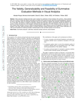 The Validity, Generalizability and Feasibility of Summative Evaluation
  Methods in Visual Analytics