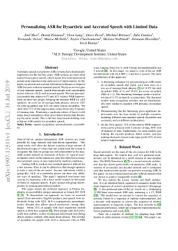 Personalizing ASR for Dysarthric and Accented Speech with Limited Data