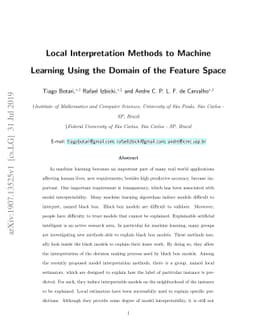 Local Interpretation Methods to Machine Learning Using the Domain of the
  Feature Space