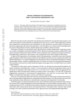 Binary Component Decomposition Part I: The Positive-Semidefinite Case