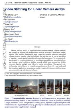 Video Stitching for Linear Camera Arrays