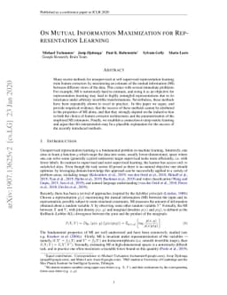 On Mutual Information Maximization for Representation Learning