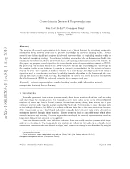 Cross-domain Network Representations