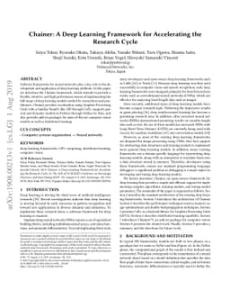 Chainer: A Deep Learning Framework for Accelerating the Research Cycle