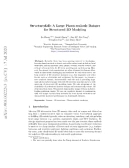Structured3D: A Large Photo-realistic Dataset for Structured 3D Modeling