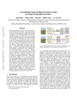 Convolutional Auto-encoding of Sentence Topics for Image Paragraph
  Generation