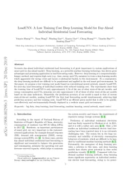 LoadCNN: A Low Training Cost Deep Learning Model for Day-Ahead
  Individual Residential Load Forecasting