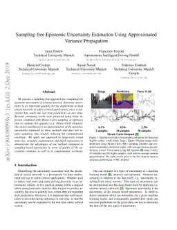 Sampling-free Epistemic Uncertainty Estimation Using Approximated
  Variance Propagation