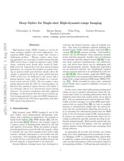 Deep Optics for Single-shot High-dynamic-range Imaging