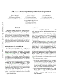 AdvGAN++ : Harnessing latent layers for adversary generation