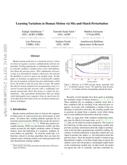 Learning Variations in Human Motion via Mix-and-Match Perturbation