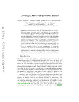 Learning to Train with Synthetic Humans