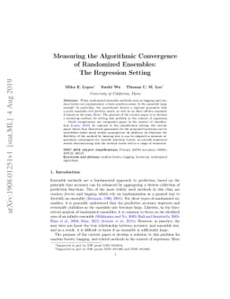 Measuring the Algorithmic Convergence of Randomized Ensembles: The
  Regression Setting