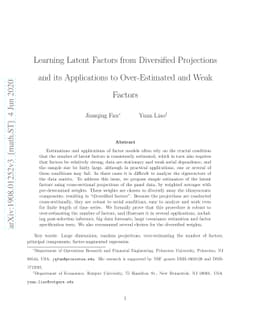 Learning Latent Factors from Diversified Projections and its
  Applications to Over-Estimated and Weak Factors