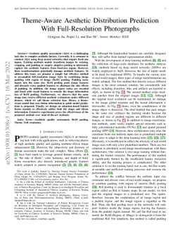 Theme-Aware Aesthetic Distribution Prediction With Full-Resolution
  Photographs