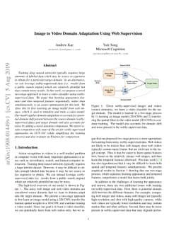 Image to Video Domain Adaptation Using Web Supervision