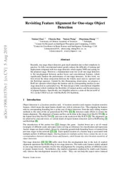 Revisiting Feature Alignment for One-stage Object Detection