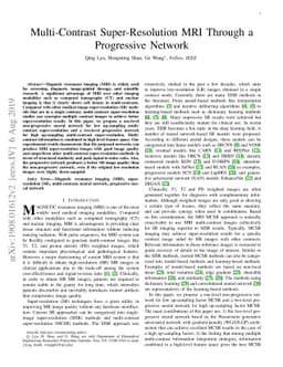 Multi-Contrast Super-Resolution MRI Through a Progressive Network