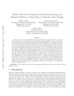 Chatter Detection in Turning Using Machine Learning and Similarity
  Measures of Time Series via Dynamic Time Warping