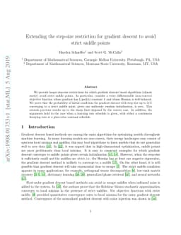Extending the step-size restriction for gradient descent to avoid strict
  saddle points