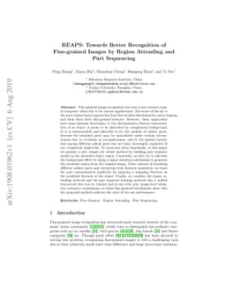 REAPS: Towards Better Recognition of Fine-grained Images by Region
  Attending and Part Sequencing