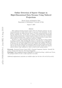 Online Detection of Sparse Changes in High-Dimensional Data Streams
  Using Tailored Projections