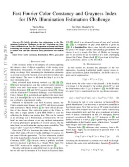 Fast Fourier Color Constancy and Grayness Index for ISPA Illumination
  Estimation Challenge