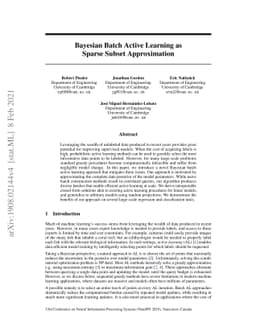 Bayesian Batch Active Learning as Sparse Subset Approximation