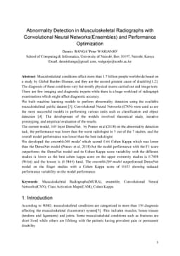 Abnormality Detection in Musculoskeletal Radiographs with Convolutional
  Neural Networks(Ensembles) and Performance Optimization