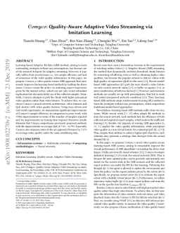 Comyco: Quality-Aware Adaptive Video Streaming via Imitation Learning