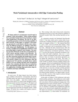 Mesh Variational Autoencoders with Edge Contraction Pooling