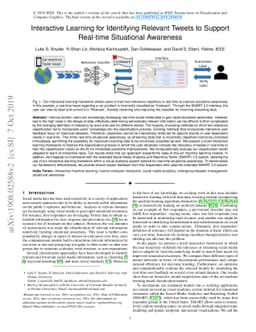 Interactive Learning for Identifying Relevant Tweets to Support
  Real-time Situational Awareness