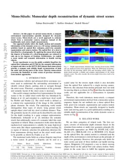 Mono-Stixels: Monocular depth reconstruction of dynamic street scenes