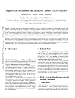 Regression Constraint for an Explainable Cervical Cancer Classifier