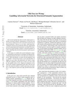I Bet You Are Wrong: Gambling Adversarial Networks for Structured
  Semantic Segmentation
