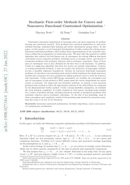 Stochastic First-order Methods for Convex and Nonconvex Functional
  Constrained Optimization