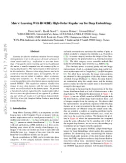 Metric Learning With HORDE: High-Order Regularizer for Deep Embeddings